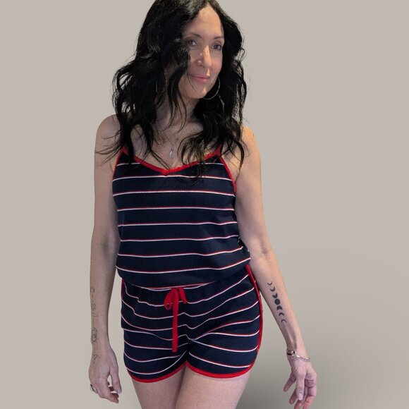 Mossimo Red, White and Blue Striped Romper - Small - Picture 1 of 10